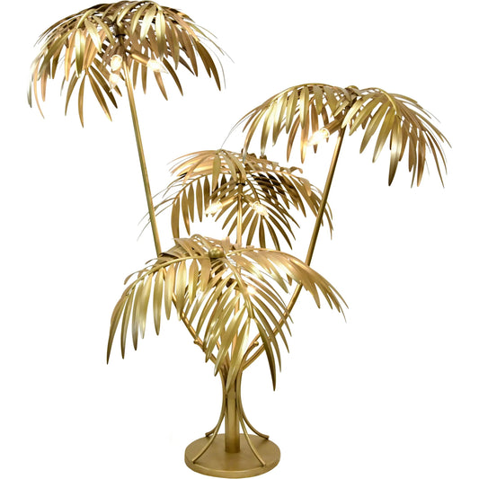 Gilda Oversize Palm Tree Lamp by Worlds Away in antique brass. Made from unique in a coastal style.