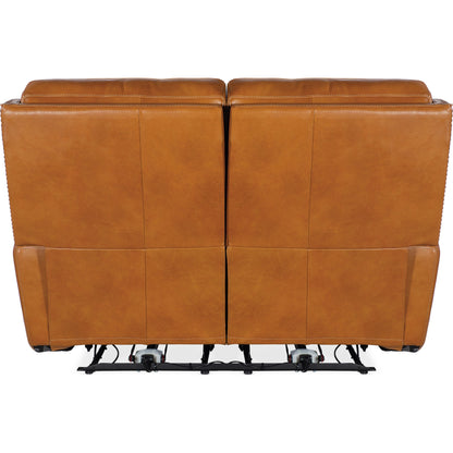 Ruthe Zero Gravity Power Recline Loveseat by Hooker Furniture. Made from leather in a traditional style.