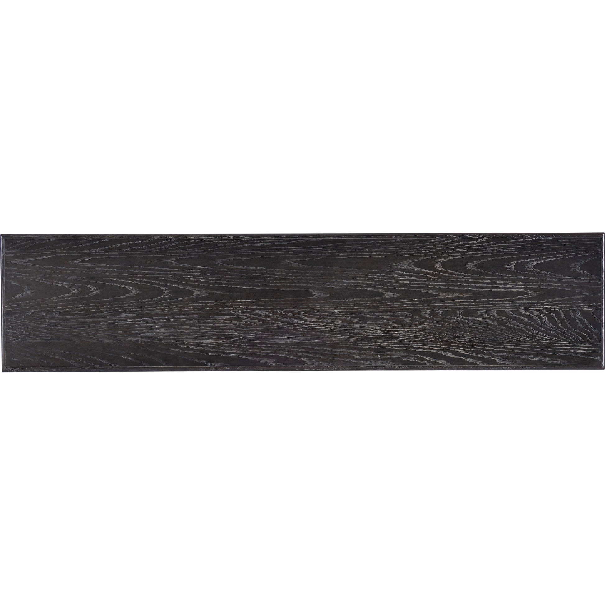 Commerce & Market Metal and Wood Console by Hooker Furniture in black. Made from oak veneers with metal sheet in a modern style.