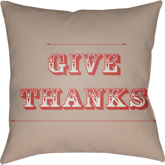 Thanks Pillow - 13290 by Livabliss. Made from front: 100% polyester, back: 100% polyester in a modern style.
