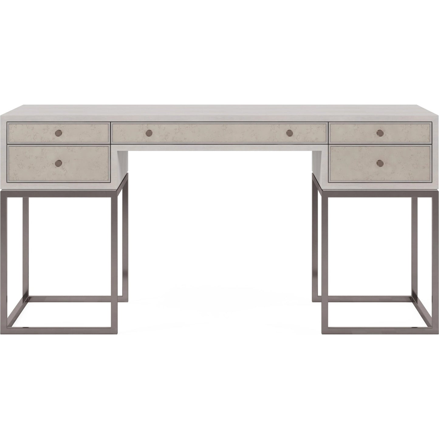 002 SI-2155808 | Additional Silo | Mezzanine Writing Desk by A.R.T. Furniture in dove gray. Made from parawood, poplar solids, maple veneer, mirror, steel in a modern style.