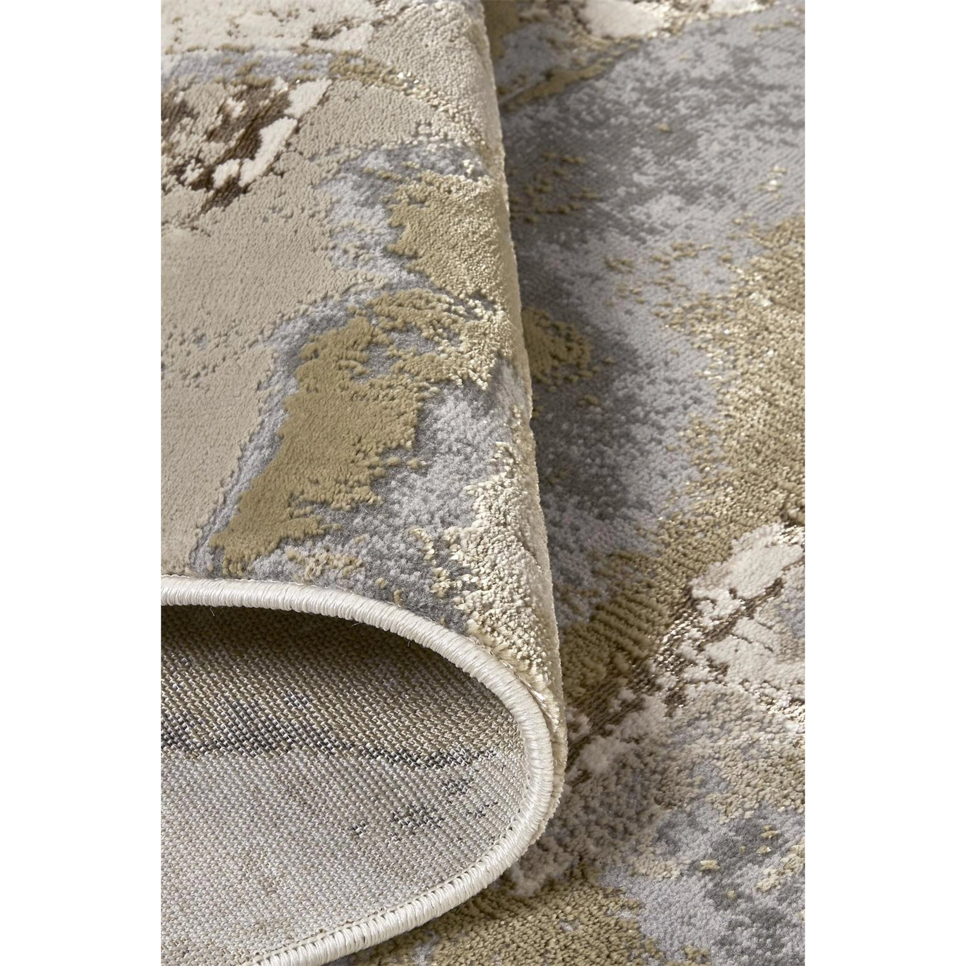 Aura Rug - 3737F by Feizy in gray, ivory, gold. Made from polyester, polypropylene in a unique style.