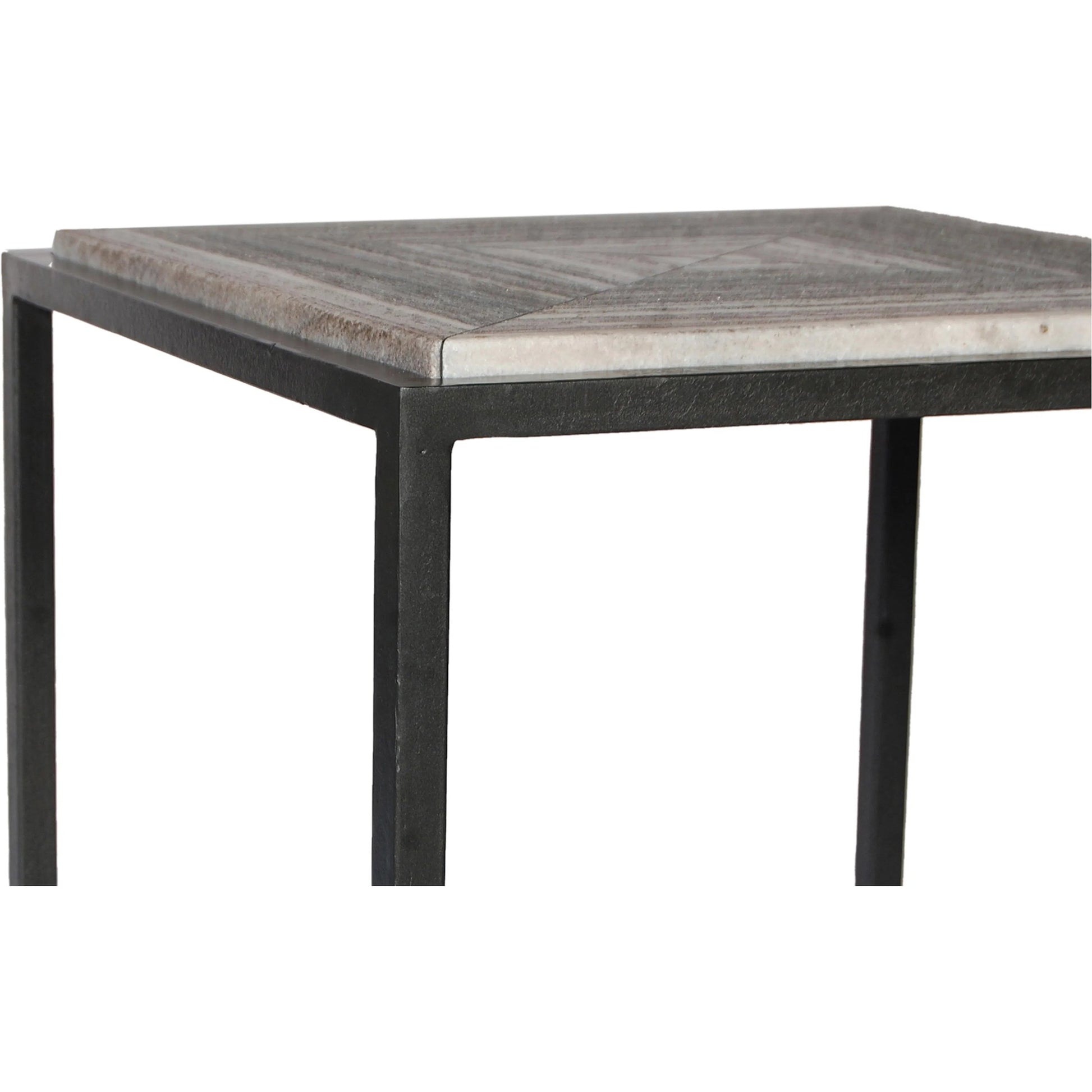 Winslow Marble Side Table by Moe's Home Collection in grey. Made from grey marble top, iron frame in a unique style.