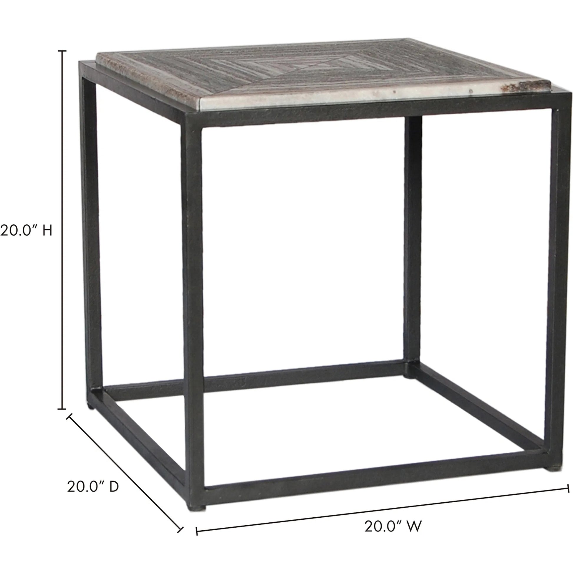 Winslow Marble Side Table by Moe's Home Collection in grey. Made from grey marble top, iron frame in a unique style.
