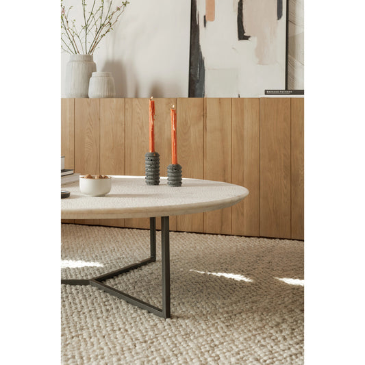 Chloe Coffee Table by Moe's Home Collection in white. Made from marble top, iron, mdf in a modern style.