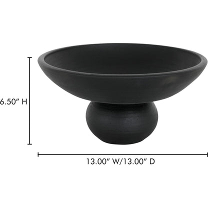 Asha Decorative Bowl by Moe's Home Collection in black terracotta. Made from terracotta in a modern style.