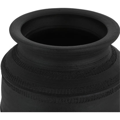 Astra Vessel by Moe's Home Collection in black terracotta. Made from terracotta in a unique style.