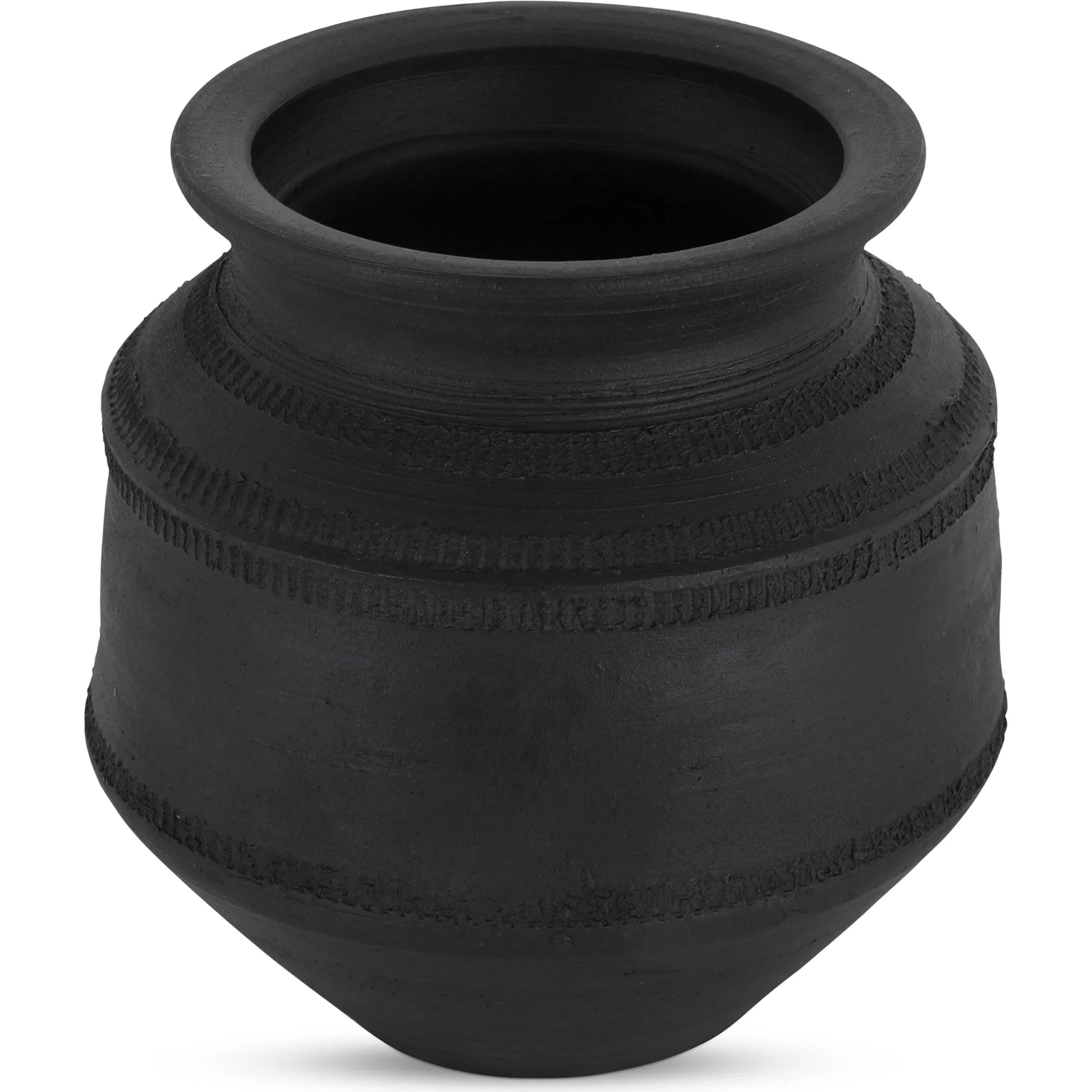 Astra Vessel by Moe's Home Collection in black terracotta. Made from terracotta in a unique style.