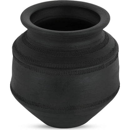 Astra Vessel by Moe's Home Collection in black terracotta. Made from terracotta in a unique style.
