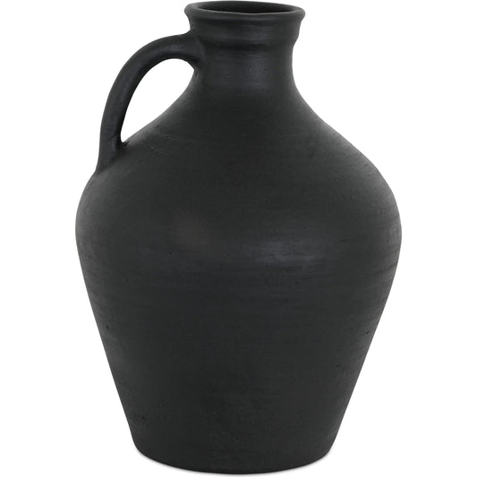 Lyra Vase by Moe's Home Collection in black. Made from terracotta in a unique style.