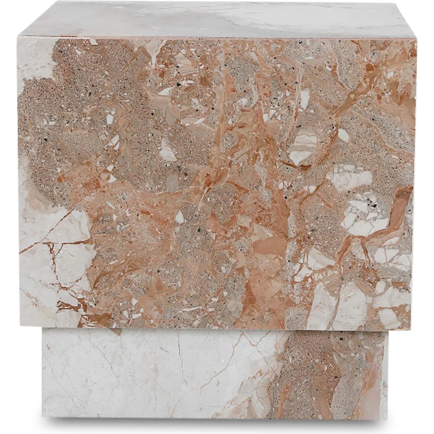 008 SI-2441459 | Additional Silo | Layla Side Table by Moe's Home Collection in beige. Made from breccia aurora marble, mdf in a modern style.