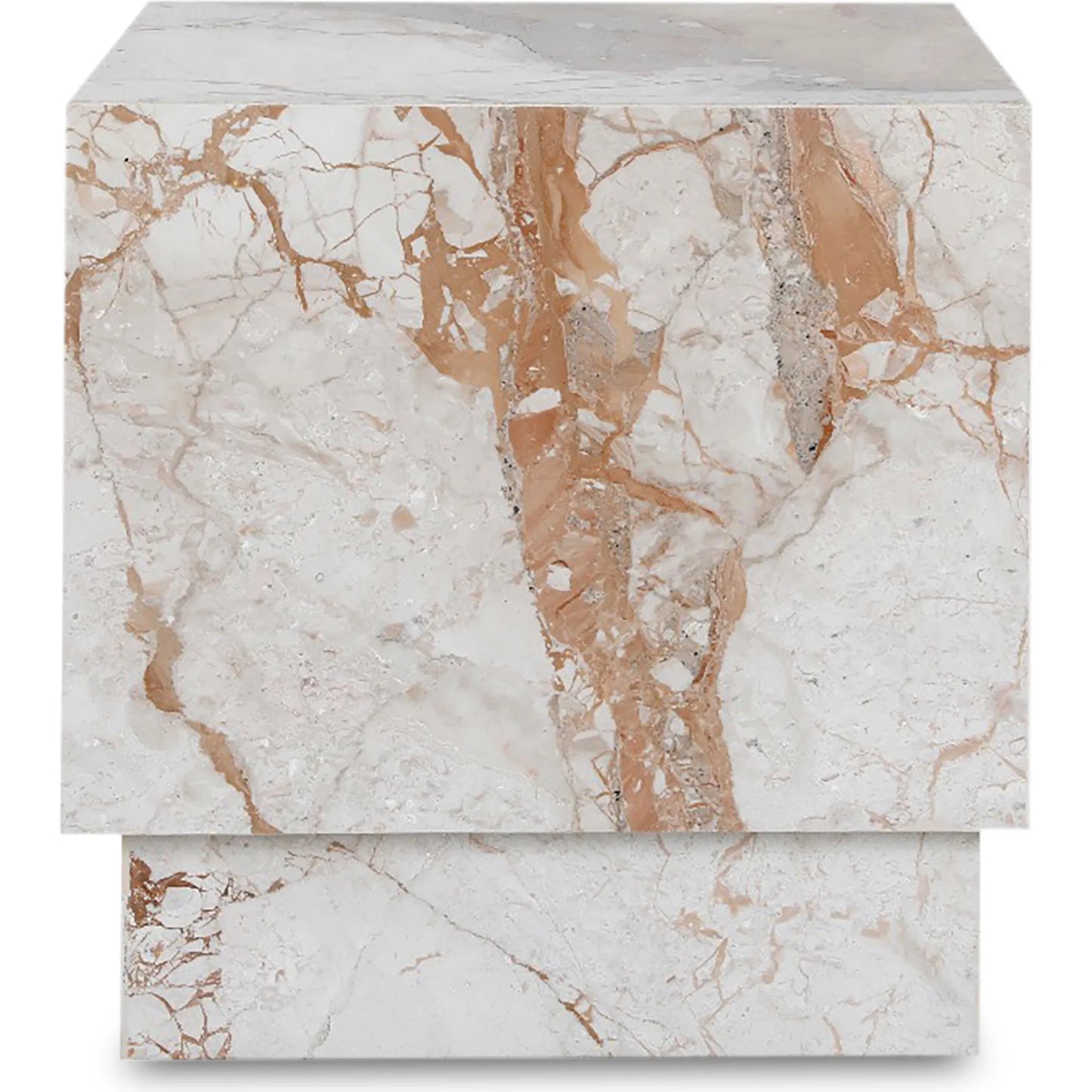 006 SI-2441459 | Additional Silo | Layla Side Table by Moe's Home Collection in beige. Made from breccia aurora marble, mdf in a modern style.