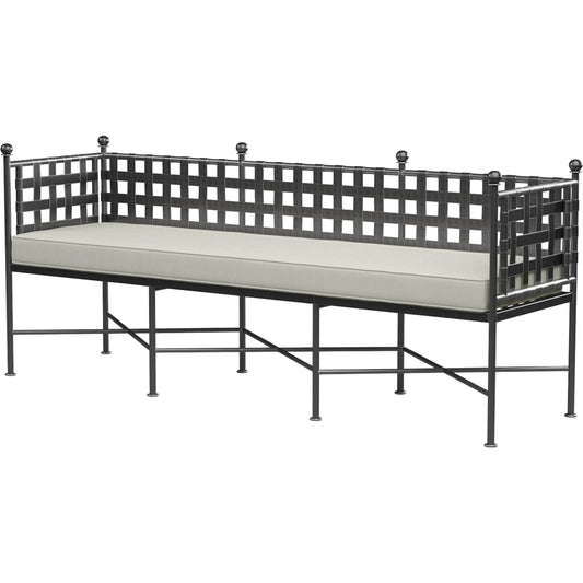 Provence Outdoor Garden Bench by Sunset West. Made from wrought iron in a modern style.