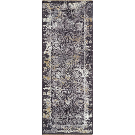 Gakko GKK-2303 Rug by Livabliss in black, ivory, gray, charcoal, tan. Made from polyester in a unique style.