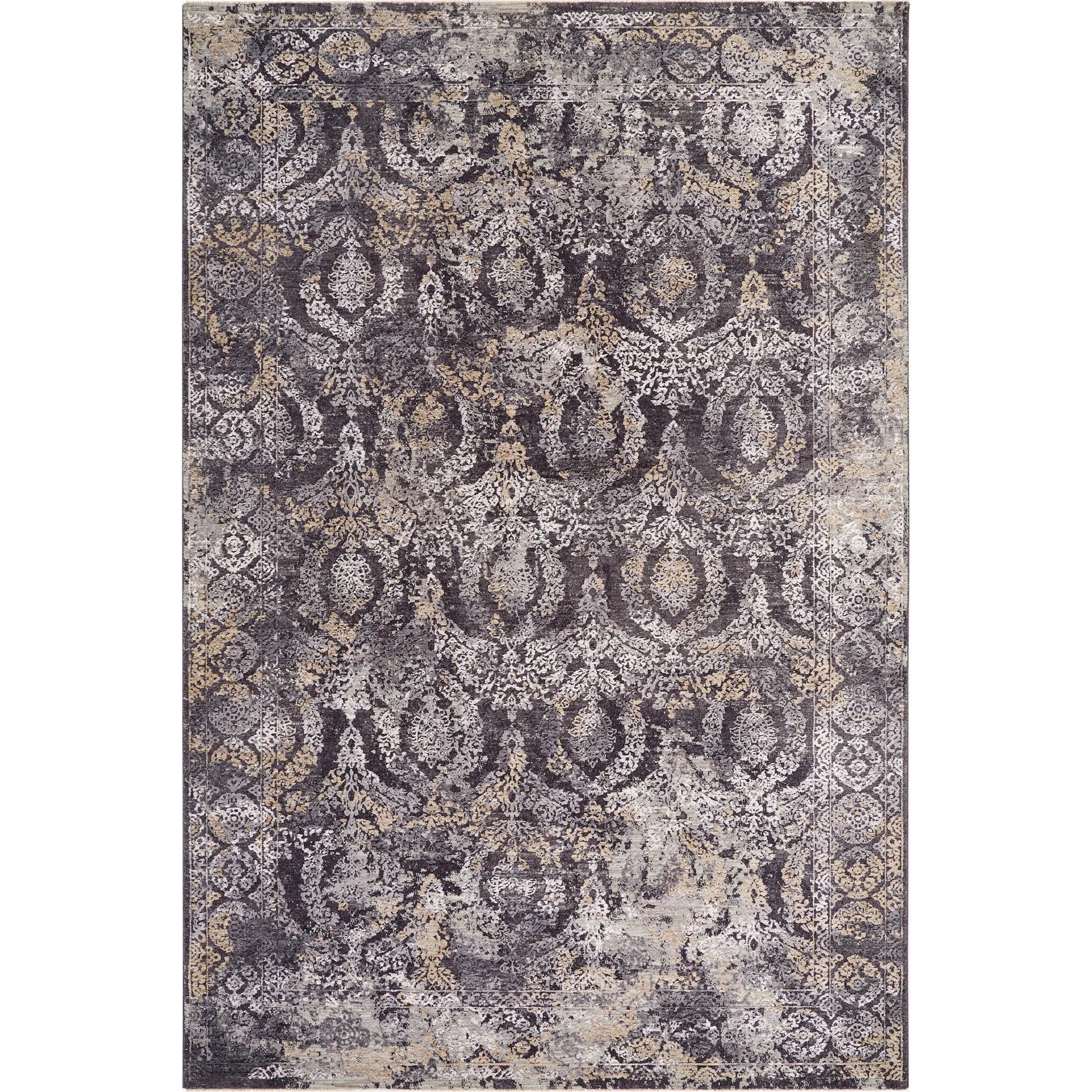 Gakko GKK-2304 Rug by Livabliss in black, gray, charcoal, tan. Made from polyester in a uniq