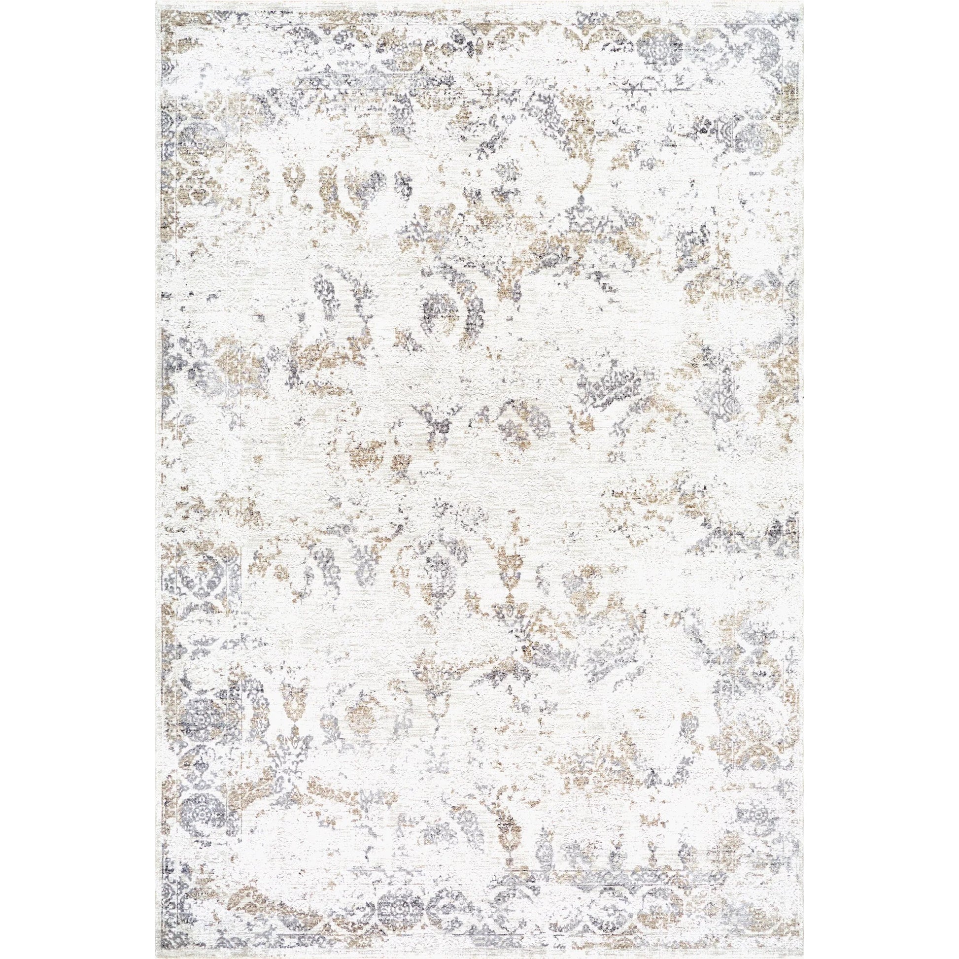 Gakko GKK-2317 Rug by Livabliss in charcoal, cream, ivory, gray, light olive, tan. Made from polyester in a unique style.