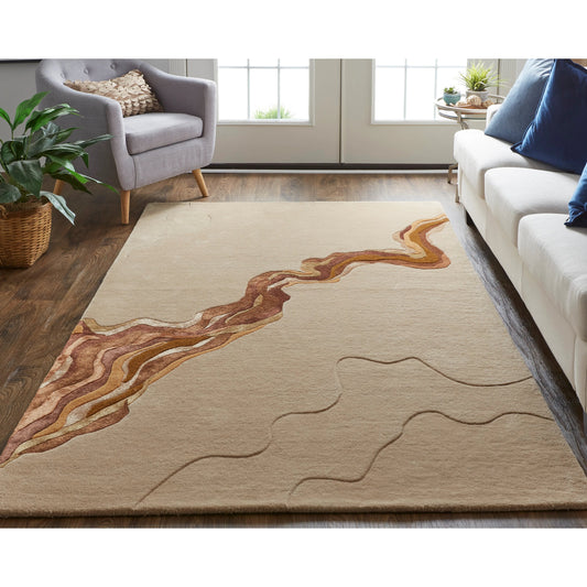 Serrano Transitional Rug - 8853F by Feizy in tan, orange. Made from unique in a unique style.
