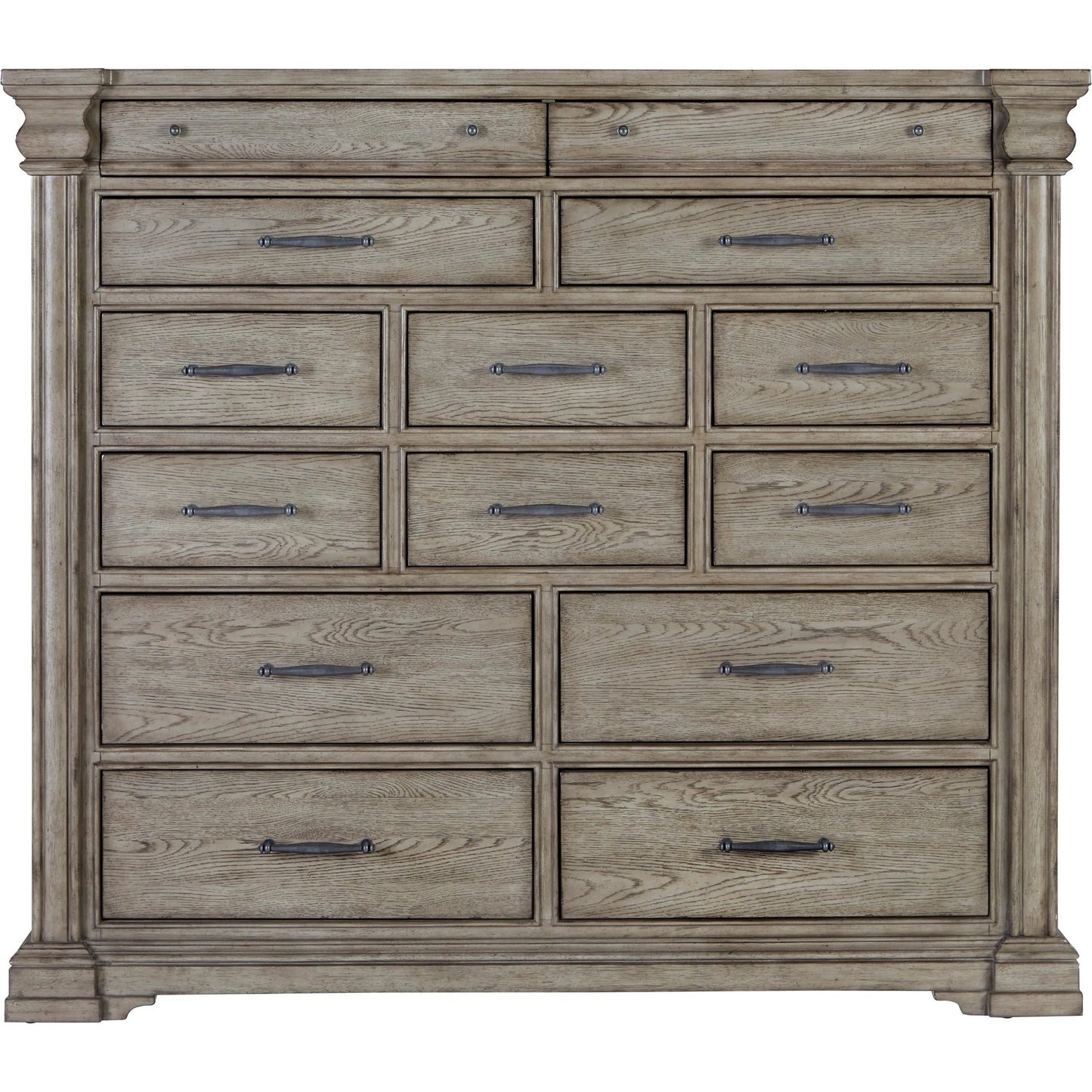 001 SI-2155611 | Primary Silo | Madison Ridge Master Chest by Pulaski Furniture in bluff grey. Made from asian hardwood, oak veneers in a traditional style.