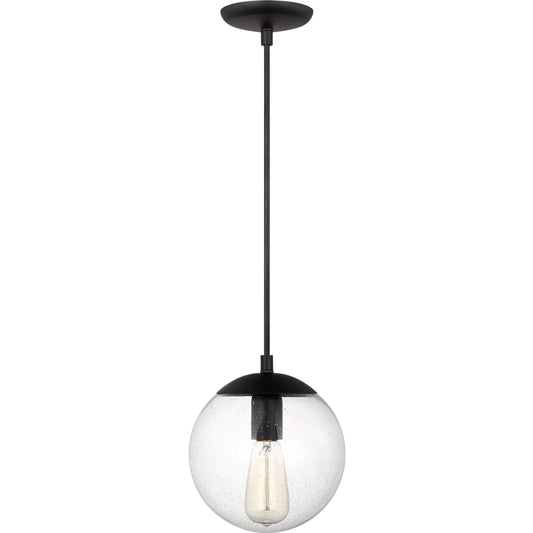 Leo Small One Light Pendant with Clear Glass by Visual Comfort & Co. in midnight black. Made from steel in a unique style.
