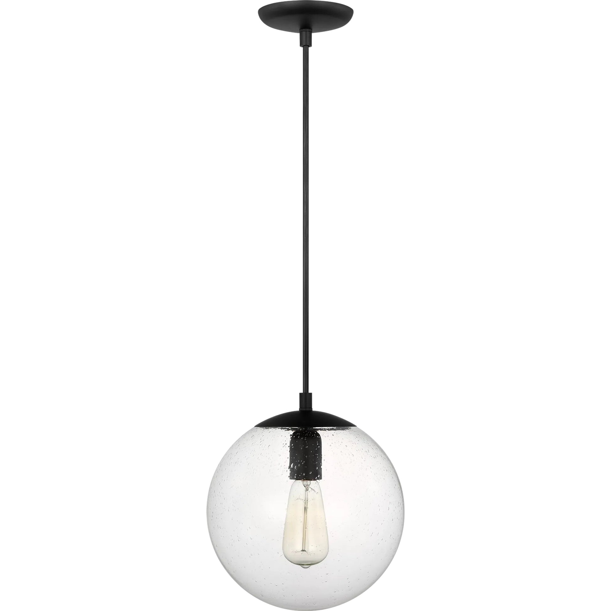Leo - Hanging Globe Medium One Light Pendant by Visual Comfort & Co. in midnight black. Made from steel in a unique style.