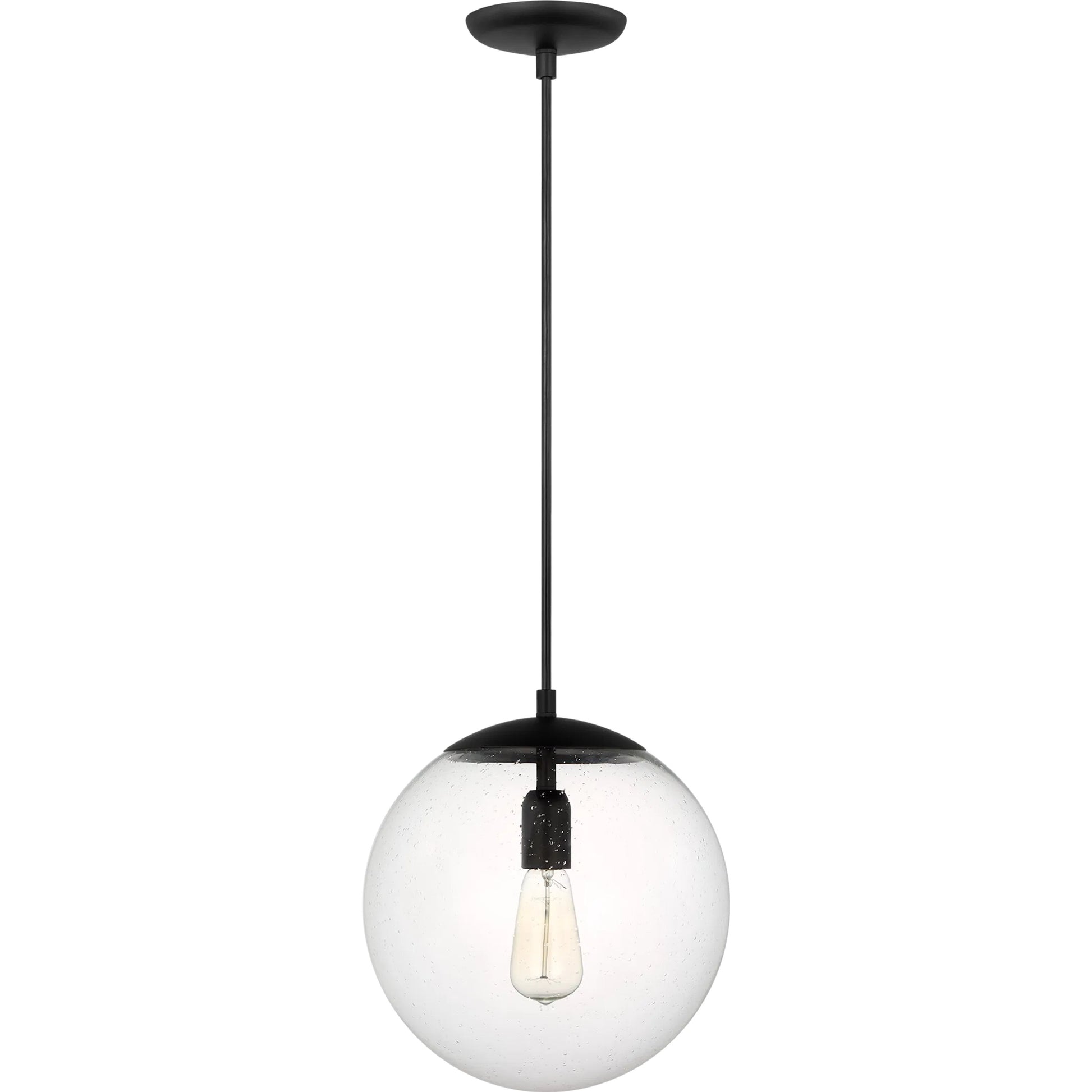 Leo - Hanging Globe Large One Light Pendant by Visual Comfort & Co. in midnight black. Made from steel in a unique style.