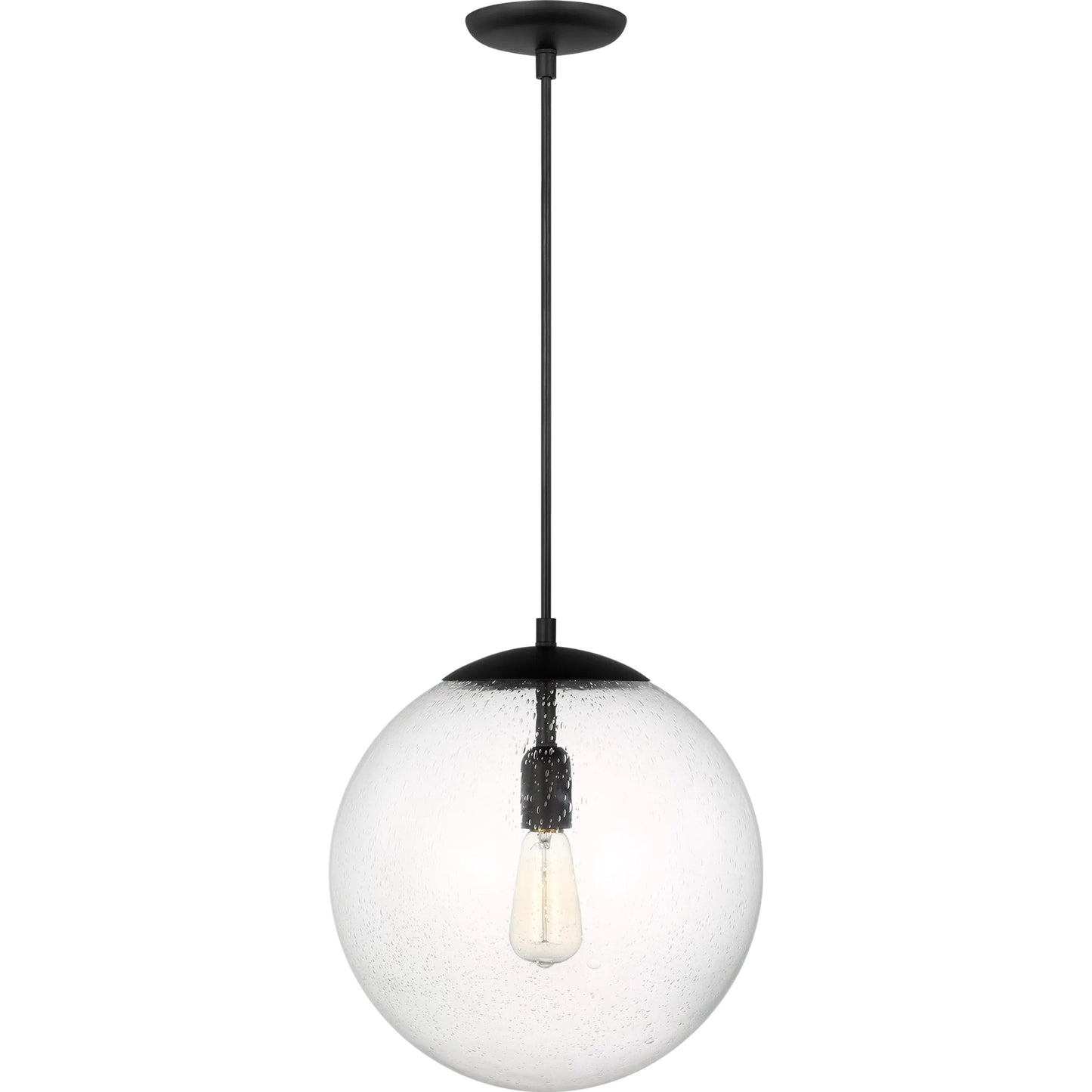 001 SI-2237378 | Primary Silo | Leo Extra Large One Light Pendant with Clear Glass by Visual Comfort & Co. in midnight black. Made from steel in a unique style.