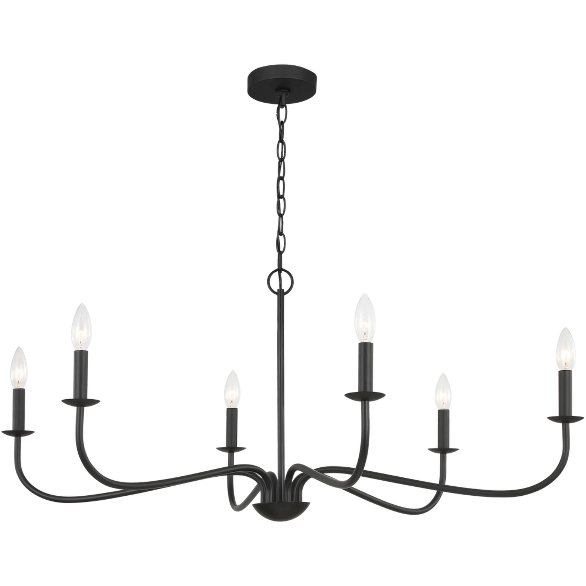 Abells Six Light Chandelier by Generation Lighting. Made from steel in a traditional style.