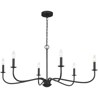 Abells Six Light Chandelier by Generation Lighting. Made from steel in a traditional style.