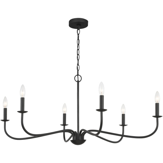 Abells Six Light Chandelier by Generation Lighting. Made from steel in a traditional style.