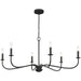 Abells Six Light Chandelier by Generation Lighting. Made from steel in a traditional style.