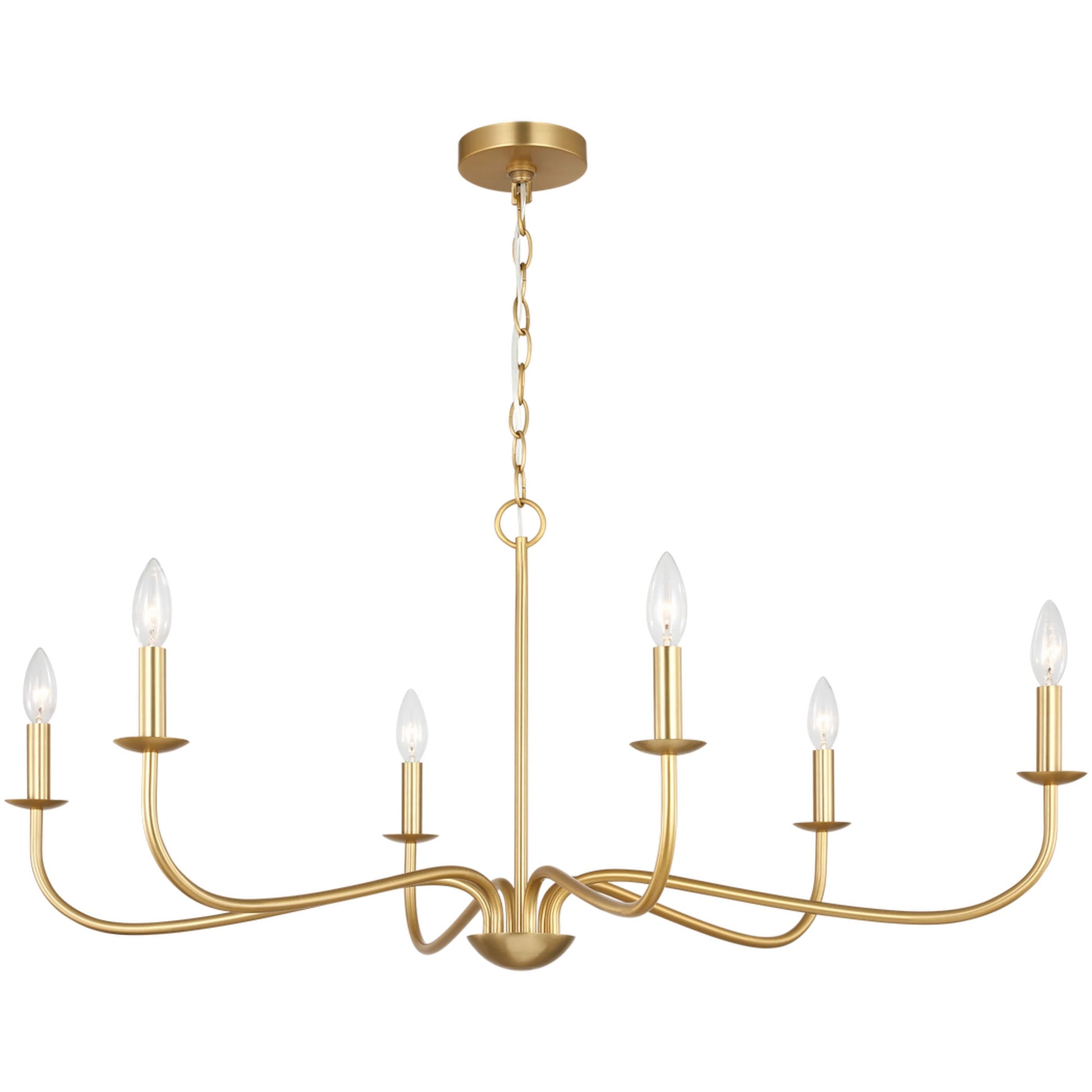 Abells Six Light Chandelier by Generation Lighting. Made from steel in a traditional style.
