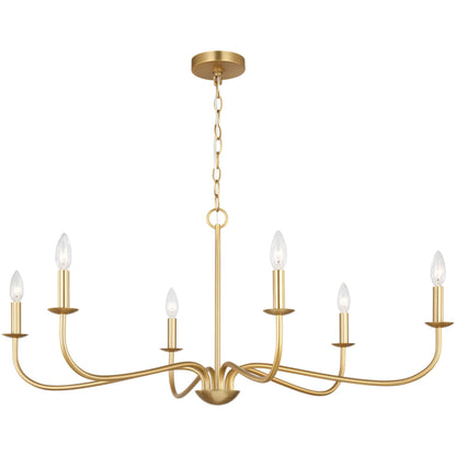 Abells Six Light Chandelier by Generation Lighting. Made from steel in a traditional style.