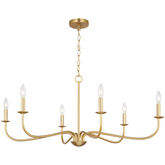 Abells Six Light Chandelier by Generation Lighting. Made from steel in a traditional style.