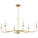Abells Six Light Chandelier by Generation Lighting. Made from steel in a traditional style.