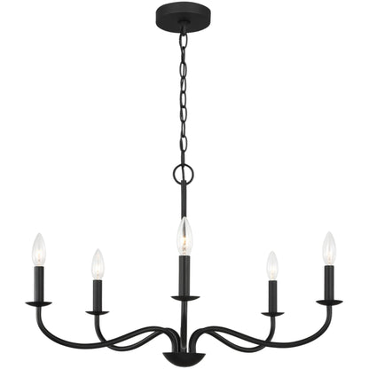 Abells Five Light Chandelier by Generation Lighting. Made from steel in a traditional style.