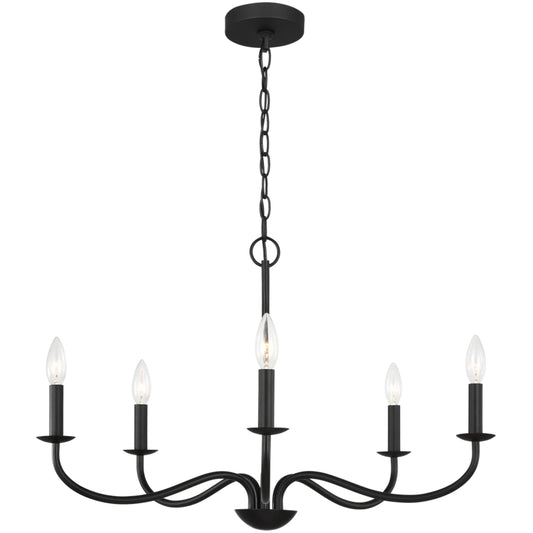 Abells Five Light Chandelier by Generation Lighting. Made from steel in a traditional style.