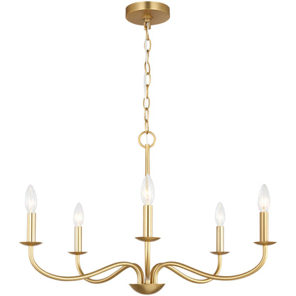 Abells Five Light Chandelier by Generation Lighting. Made from steel in a traditional style.