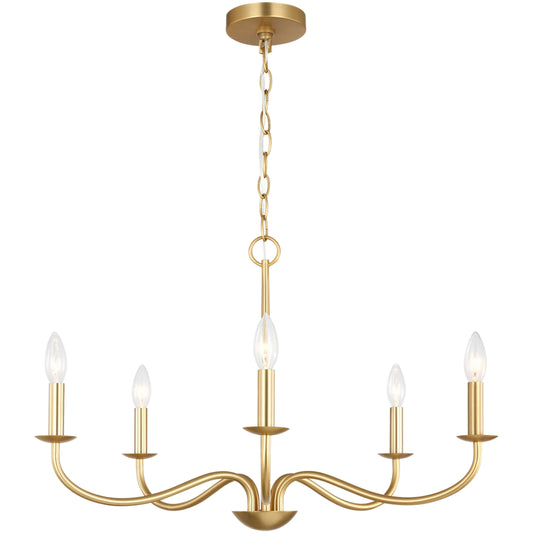 Abells Five Light Chandelier by Generation Lighting. Made from steel in a traditional style.