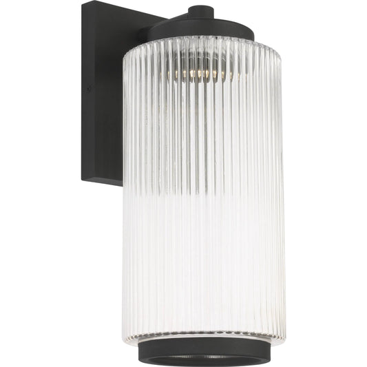 Ronde One Light Outdoor Wall Lantern by Generation Lighting in textured black. Made from aluminum in a unique style.
