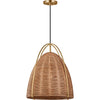 Satin Brass, Blonde Rattan / Large