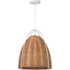 Matte White, Blonde Rattan / Large