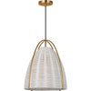 Satin Brass, Chalk Wicker / Large