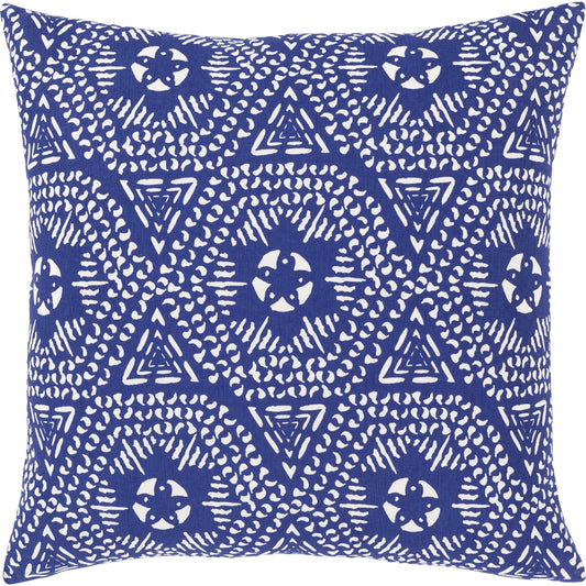 Global Blues Pillow - 31899 by Surya in dark blue, white. Made from 100% cotton in a eclectic & global style.