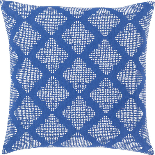 Global Blues Pillow - 11047 by Surya in bright blue, white. Made from 100% cotton in a modern style.
