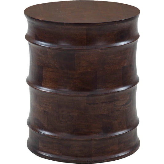 Global Side Table by LH Imports in brown and walnut. Made from mango in a unique style.