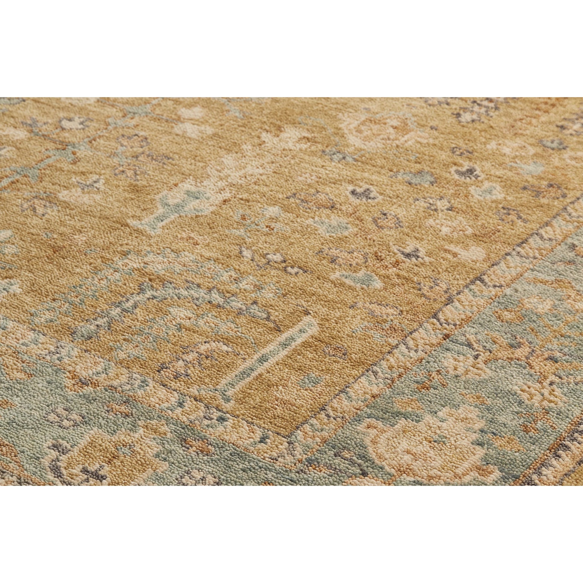 Carrington Traditional Oriental Rug - 6501F by Feizy in gold, blue, gray. Made from wool in a unique style.