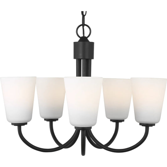 Miles Five Light Chandelier by Generation Lighting. Made from steel in a unique style.