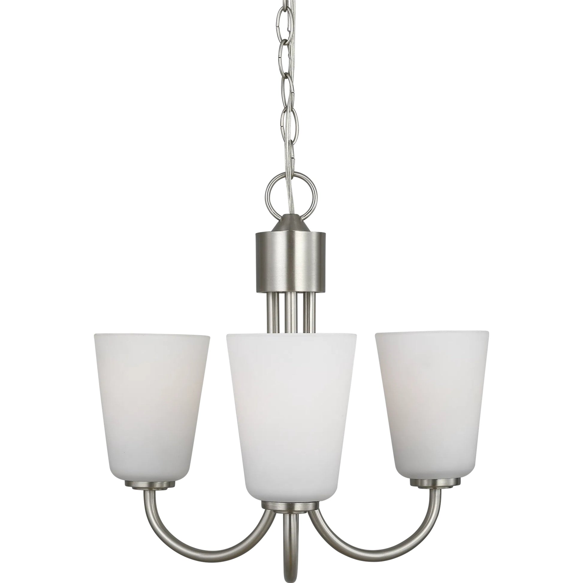 Miles Three Light Chandelier by Generation Lighting. Made from steel in a traditional style.