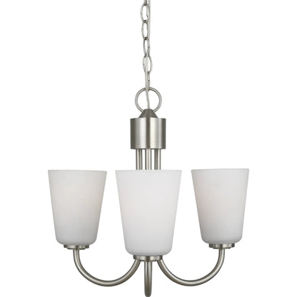 Miles Three Light Chandelier by Generation Lighting. Made from steel in a traditional style.