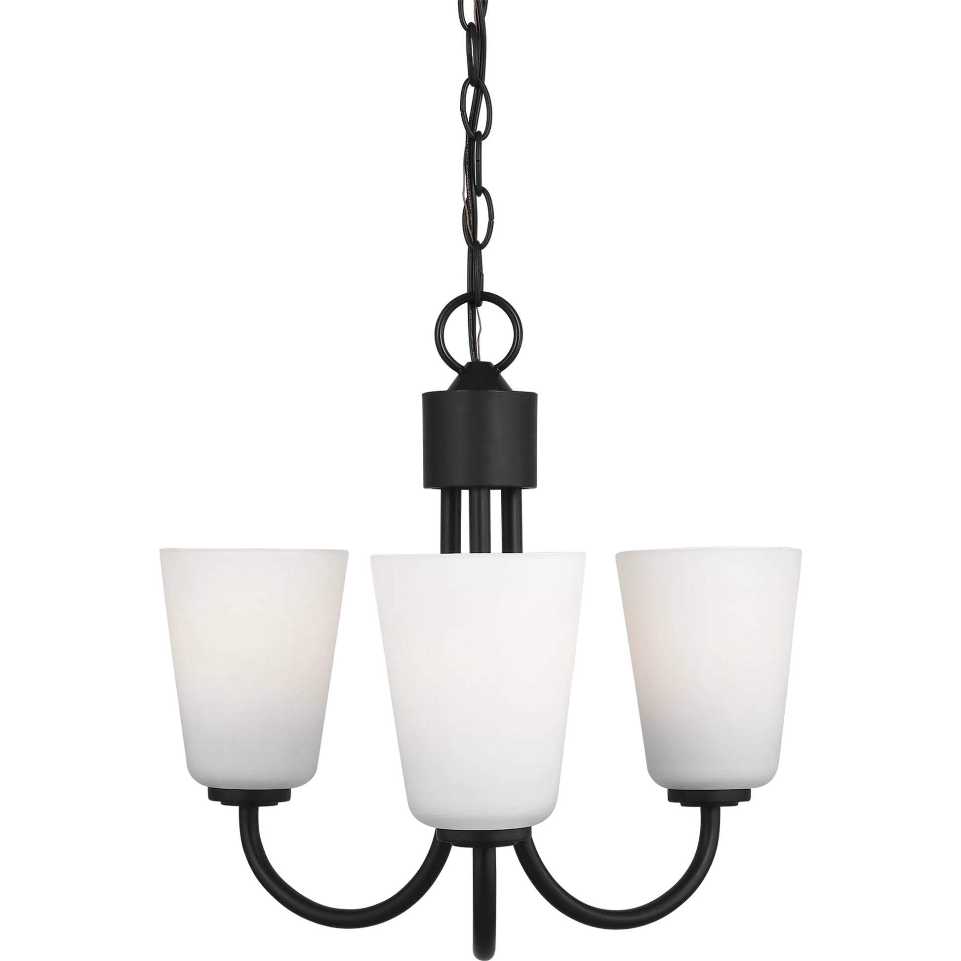 Miles Three Light Chandelier by Generation Lighting. Made from steel in a traditional style.